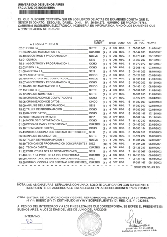 FIUBA Certificate Page 1 Image