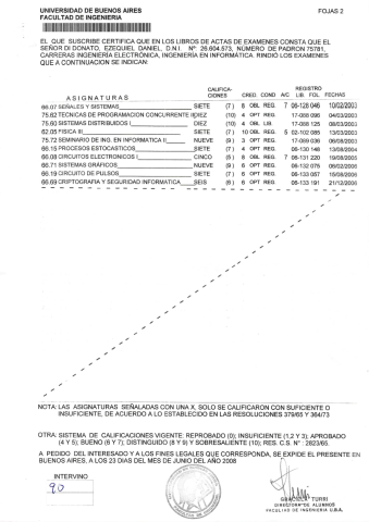 FIUBA Certificate Page 2 Image